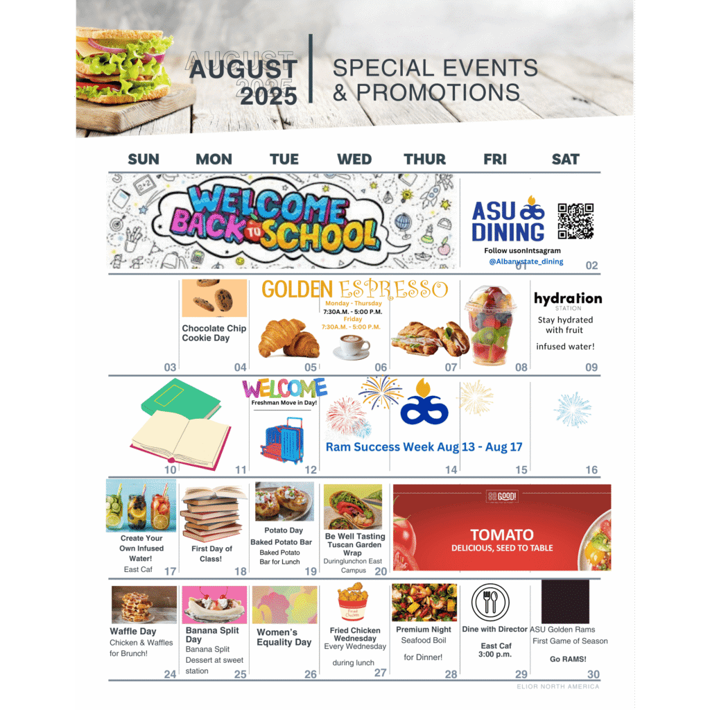 August 2025: Dining Calendar