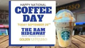 Card of image of Coffee with Text: "Happy National Coffee Day"