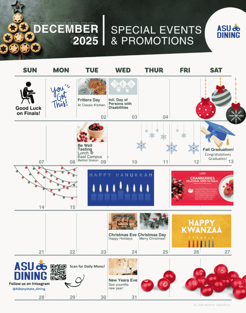 December Special Event Calendar